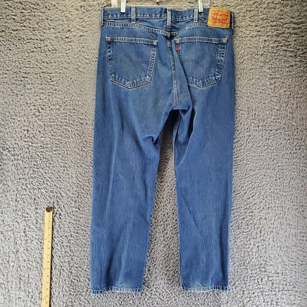 Levis Jeans Mens 40x30 Blue 505 Straight Fit Denim Classic 5-Pocket Style